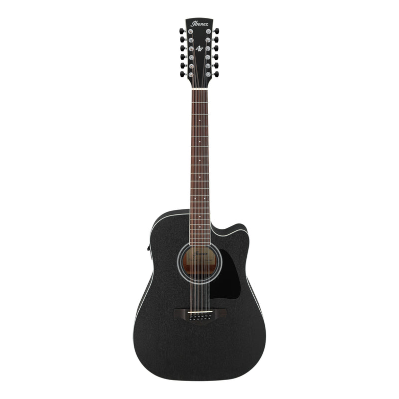 Ibanez AW8412CE-WK - 12-String Acoustic Electric Guitar | Weathered Black