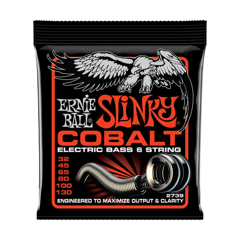 Ernie Ball P02739 Slinky Cobalt 6-String Electric Bass Strings 32-130