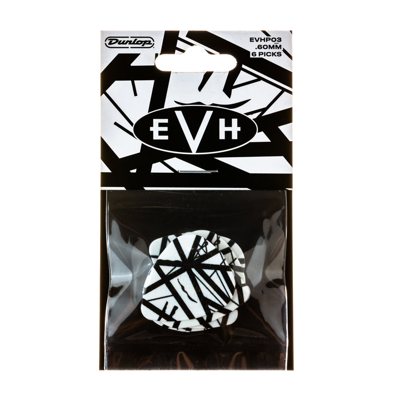 EVH EVH-03 Guitar Picks .60mm | White Black Stripes