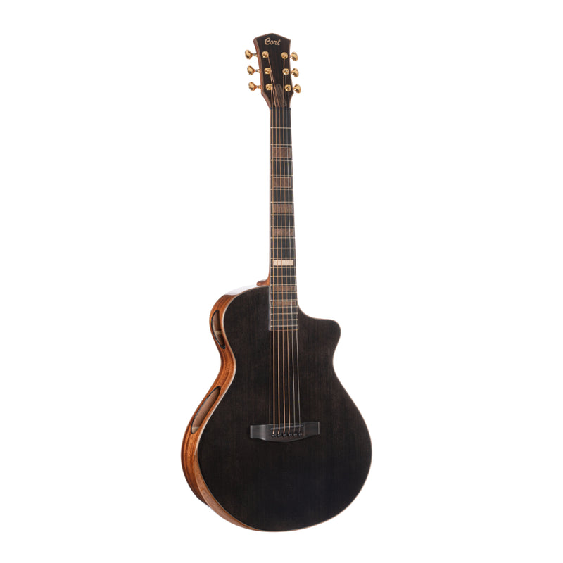 Cort MODERN-BLACK-TBK Electric Acoustic Guitar with Case | Trans Black