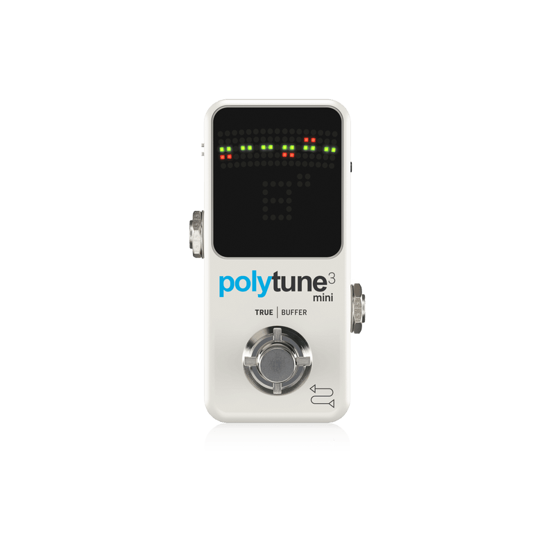 TC Electronic PolyTune 3 Mini Polyphonic Tuning Pedal with Selectable Analog Buffer - White