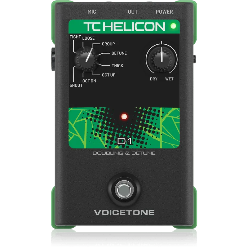 TC Helicon VOICETONE D1 Vocal Doubling and Detune Effects Pedal
