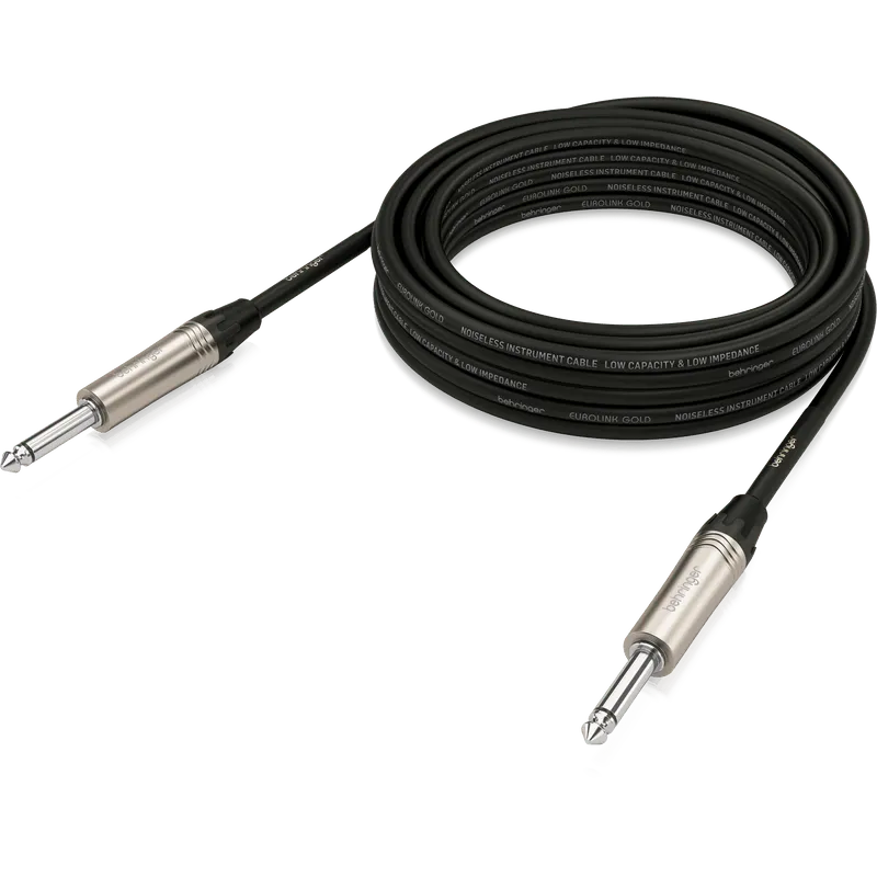 Behringer GIC-600 Gold Performance 6 m (19.7 ft) Instrument Cable with 1/4" TS Connectors