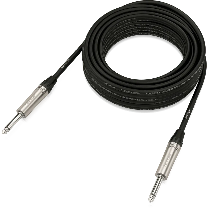 Behringer GIC-1000 Gold Performance 10 m (32.8 ft) Instrument Cable with 1/4" TS Connectors