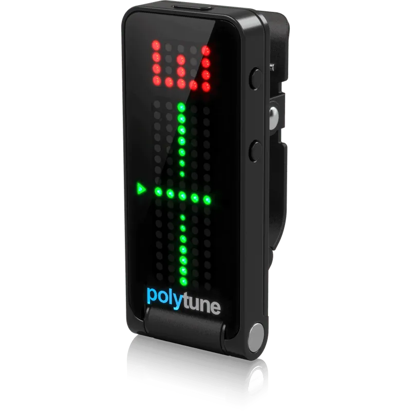 TC Electronic Polytune Clip Black Lustrous Polyphonic Clip-On Tuner