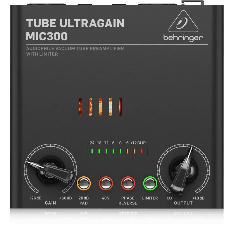 Behringer MIC300 Audiophile Vacuum Tube Preamplifier with Limiter