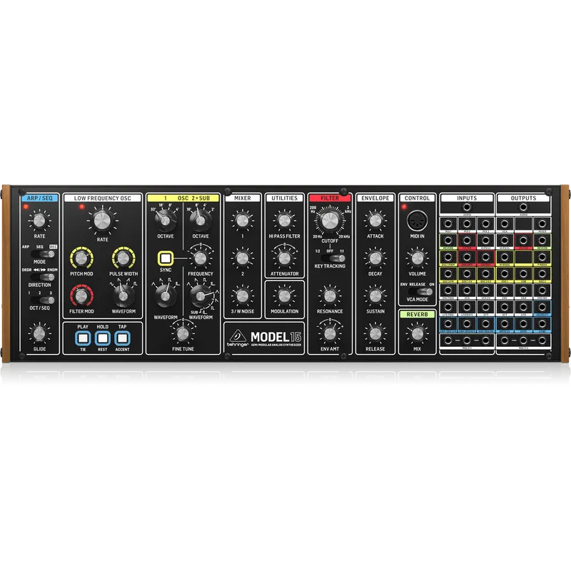 Behringer MODEL 15 Analog Semi-Modular Synthesizer with Dual VCOs, VCF, Sequencer and Arpeggiator in Eurorack Format